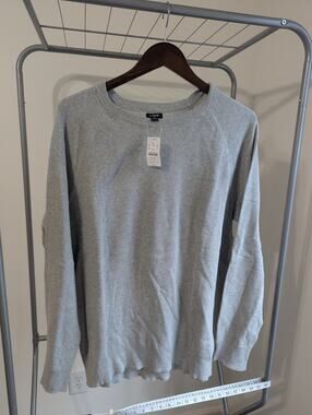 NWT J.Crew Factory Men's 100% Crewneck Sweater Gray Size XL CD617